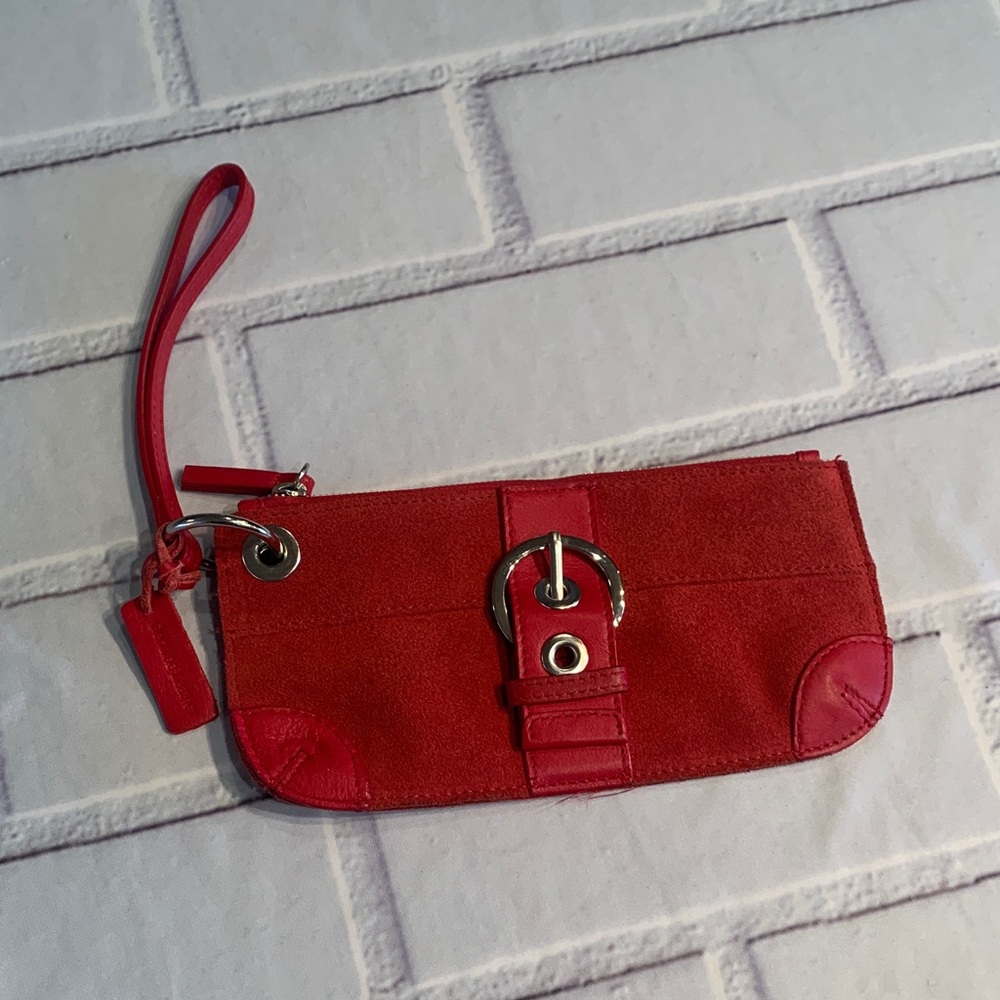 Bath & BODY Red Leather Wristlet Buckle Detail